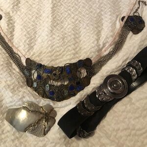 2 Belts and silver buckle